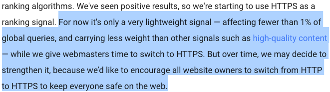 Google HTTPS thông báo xếp hạng 2014
